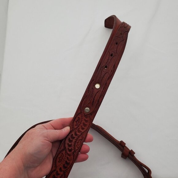 Vintage 1950's Tooled Leather Belt with "MACK" Engraving - size 38 - Picture 4 of 7